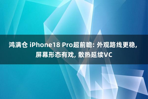 鸿满仓 iPhone18 Pro超前瞻: 外观路线更稳, 屏幕形态有戏, 散热延续VC