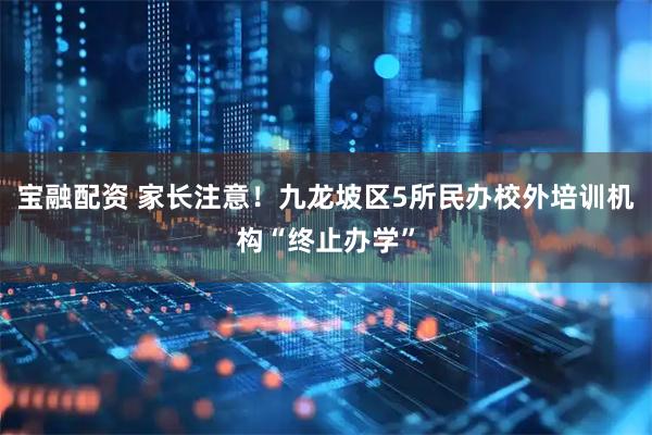 宝融配资 家长注意！九龙坡区5所民办校外培训机构“终止办学”